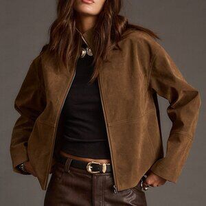 12th Tribe Sienna Brown Vegan Suede Jacket Size SS / BRAND NEW